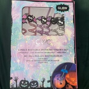 Halloween glow-in-the-dark Reusable Straws - Halloween Themed🦇🦇🦇